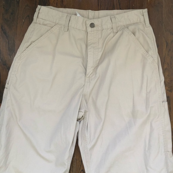 Carhartt Dungaree Carpenter Style Cream Pants - Picture 2 of 5